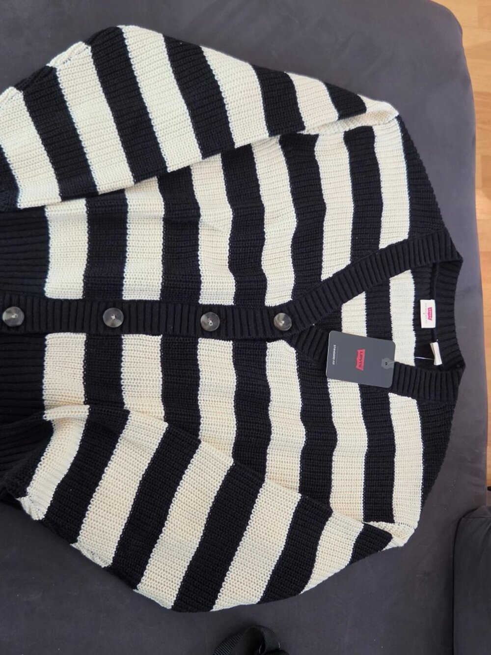 Levis Stripped Black and White Cardigan